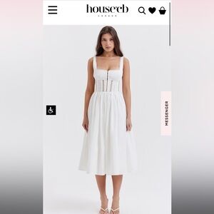 House of CB PERLE
WHITE LACE TRIM MIDI DRESS
